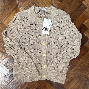 Zara NWT Women's Beige Knit Sweater